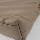 SAINT LAURENT Lulu Shoulder Bag Leather Beige Gold Tone 467072 Auth BA14823V-14