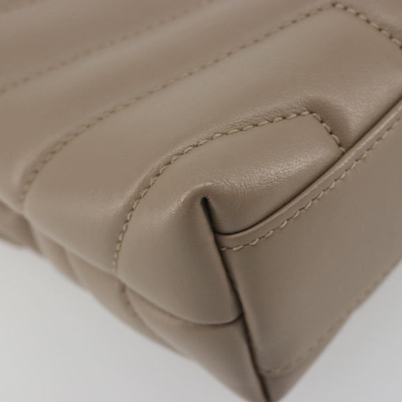 SAINT LAURENT Lulu Shoulder Bag Leather Beige Gold Tone 467072 Auth BA14823V