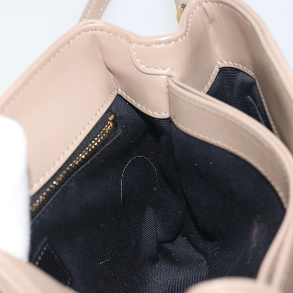 SAINT LAURENT Lulu Shoulder Bag Leather Beige Gold Tone 467072 Auth BA14823V