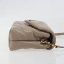 SAINT LAURENT Lulu Shoulder Bag Leather Beige Gold Tone 467072 Auth BA14823V-4