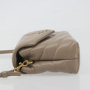 SAINT LAURENT Lulu Shoulder Bag Leather Beige Gold Tone 467072 Auth BA14823V-5