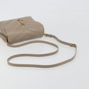 SAINT LAURENT Lulu Shoulder Bag Leather Beige Gold Tone 467072 Auth BA14823V-7
