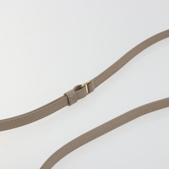 SAINT LAURENT Lulu Shoulder Bag Leather Beige Gold Tone 467072 Auth BA14823V