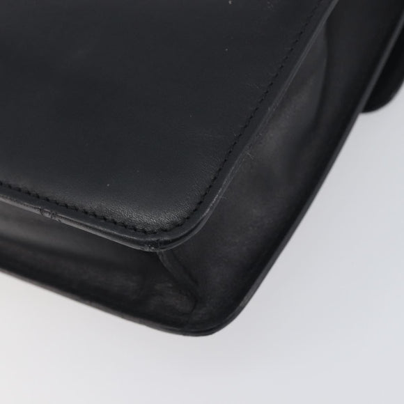 VERSACE Hand Bag Leather 2way Black Silver Auth BA14829