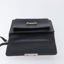VERSACE Hand Bag Leather 2way Black Silver Auth BA14829-20