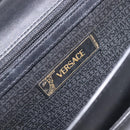 VERSACE Hand Bag Leather 2way Black Silver Auth BA14829-21