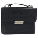 VERSACE Hand Bag Leather 2way Black Silver Auth BA14829-13