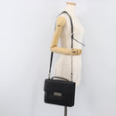 VERSACE Hand Bag Leather 2way Black Silver Auth BA14829-26