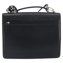 VERSACE Hand Bag Leather 2way Black Silver Auth BA14829-2