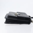 VERSACE Hand Bag Leather 2way Black Silver Auth BA14829-3