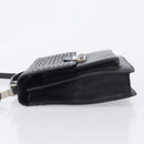 VERSACE Hand Bag Leather 2way Black Silver Auth BA14829-4