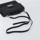 VERSACE Hand Bag Leather 2way Black Silver Auth BA14829-8