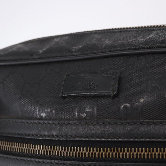 GUCCI GG Implementation Shoulder Bag PVC Black Silver 201448 Auth BA14830