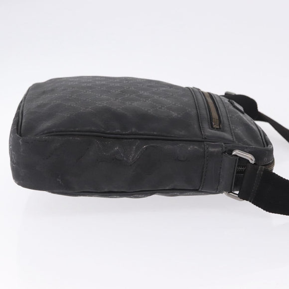 GUCCI GG Implementation Shoulder Bag PVC Black Silver 201448 Auth BA14830