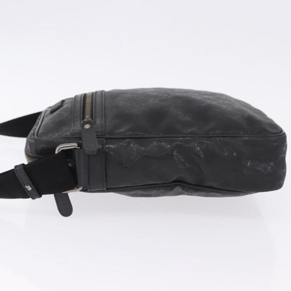 GUCCI GG Implementation Shoulder Bag PVC Black Silver 201448 Auth BA14830