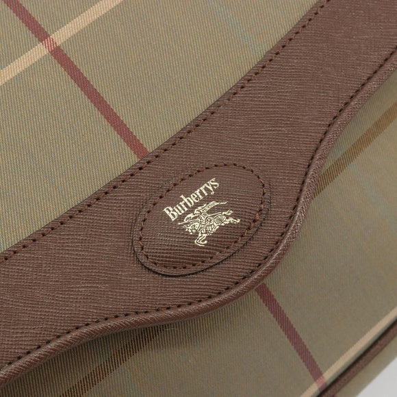 Burberrys Nova Check Shoulder Bag Canvas Beige Gold Tone Auth BA14831
