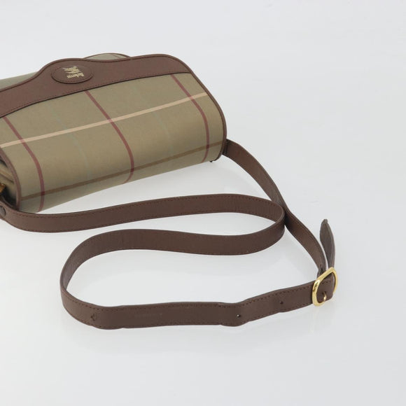 Burberrys Nova Check Shoulder Bag Canvas Beige Gold Tone Auth BA14831