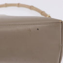 GUCCI Bamboo Shoulder Bag Leather Beige Gold Tone 001 2058 1883 Auth BA14832-14