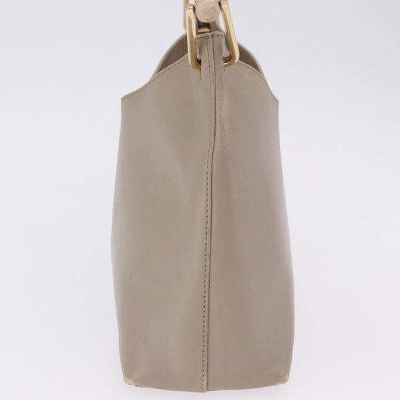 GUCCI Bamboo Shoulder Bag Leather Beige Gold Tone 001 2058 1883 Auth BA14832