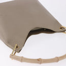 GUCCI Bamboo Shoulder Bag Leather Beige Gold Tone 001 2058 1883 Auth BA14832-6