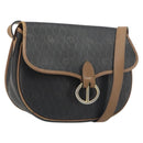 Christian Dior Honeycomb Shoulder Bag PVC Leather Black Gold Tone Auth BA14833-1