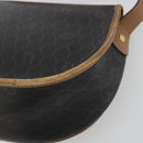 Christian Dior Honeycomb Shoulder Bag PVC Leather Black Gold Tone Auth BA14833-16