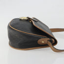 Christian Dior Honeycomb Shoulder Bag PVC Leather Black Gold Tone Auth BA14833-3