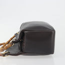 GUCCI Bamboo Hand Bag Leather Brown Gold Tone 000 3444 0575 Auth BA14834-5