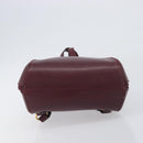 CARTIER Must Line Backpack Leather Bordeaux Gold Tone Auth BA14835-11