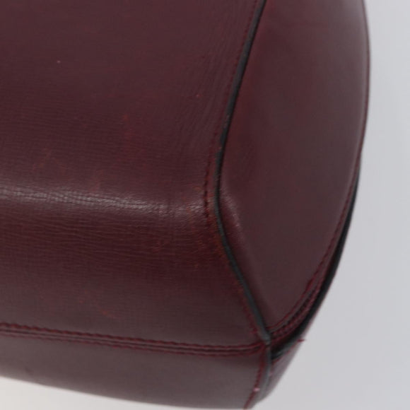 CARTIER Must Line Backpack Leather Bordeaux Gold Tone Auth BA14835