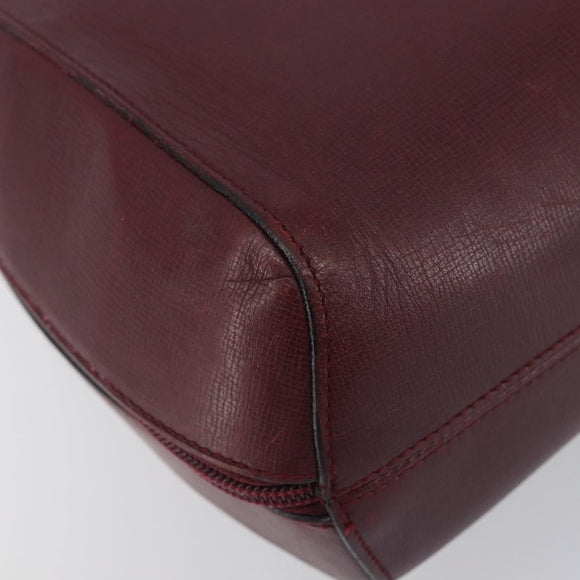 CARTIER Must Line Backpack Leather Bordeaux Gold Tone Auth BA14835