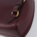 CARTIER Must Line Backpack Leather Bordeaux Gold Tone Auth BA14835-14