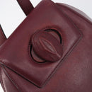 CARTIER Must Line Backpack Leather Bordeaux Gold Tone Auth BA14835-16