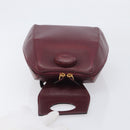 CARTIER Must Line Backpack Leather Bordeaux Gold Tone Auth BA14835-17
