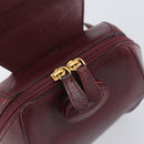 CARTIER Must Line Backpack Leather Bordeaux Gold Tone Auth BA14835-18
