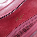 CARTIER Must Line Backpack Leather Bordeaux Gold Tone Auth BA14835-19