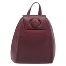 CARTIER Must Line Backpack Leather Bordeaux Gold Tone Auth BA14835-2