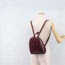 CARTIER Must Line Backpack Leather Bordeaux Gold Tone Auth BA14835-26