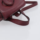CARTIER Must Line Backpack Leather Bordeaux Gold Tone Auth BA14835-7