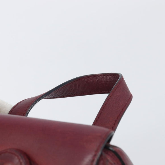 CARTIER Must Line Backpack Leather Bordeaux Gold Tone Auth BA14835