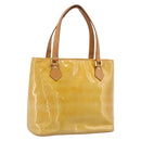 LOUIS VUITTON Monogram Vernis Houston Hand Bag Beige M91004 LV Auth BA14836-1