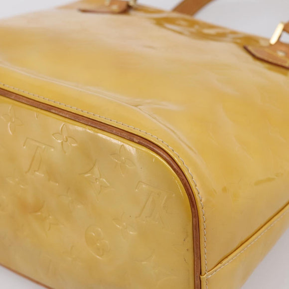 LOUIS VUITTON Monogram Vernis Houston Hand Bag Beige M91004 LV Auth BA14836