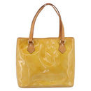 LOUIS VUITTON Monogram Vernis Houston Hand Bag Beige M91004 LV Auth BA14836-2