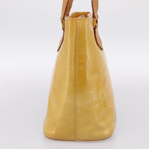 LOUIS VUITTON Monogram Vernis Houston Hand Bag Beige M91004 LV Auth BA14836