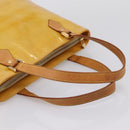 LOUIS VUITTON Monogram Vernis Houston Hand Bag Beige M91004 LV Auth BA14836-7