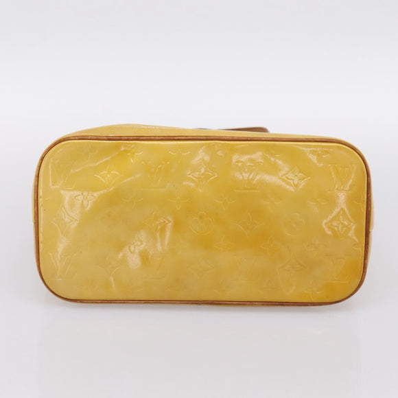 LOUIS VUITTON Monogram Vernis Houston Hand Bag Beige M91004 LV Auth BA14836