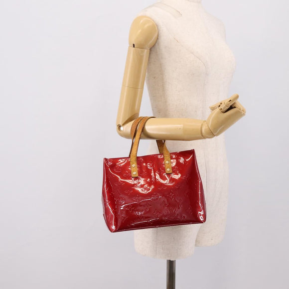 LOUIS VUITTON Monogram Vernis Reade PM Bag Pomme D'amour M91990 LV Auth BA14837