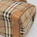 Burberrys Nova Check Hand Bag PVC Leather Beige Auth BA14838-15