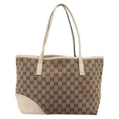 GUCCI GG Canvas Abbey Tote Bag Beige Gold Tone 169946 Auth BA14841 - 0
