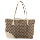 GUCCI GG Canvas Abbey Tote Bag Beige Gold Tone 169946 Auth BA14841-2